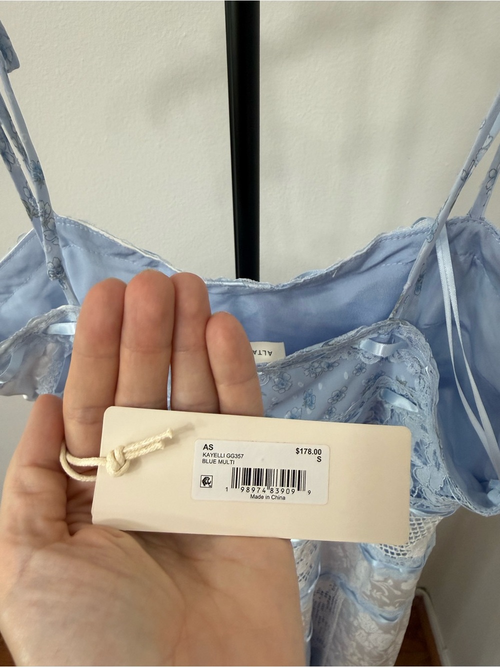 Altar'd State Pale Blue Lace Maxi Dress with White Insets - Picture 6 of 6